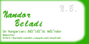 nandor beladi business card